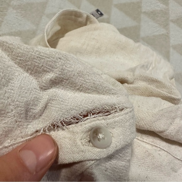 Madewell linen ruched button front top natural undyed - Picture 7 of 7